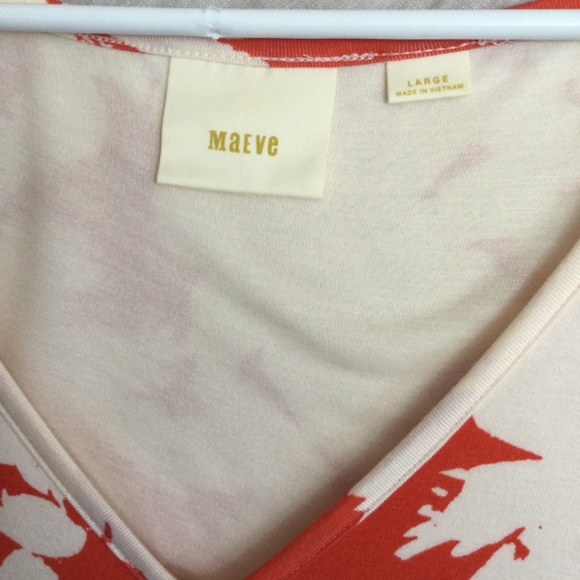 Anthropologie, Large, Orange/Cream pattern dress - Picture 2 of 6